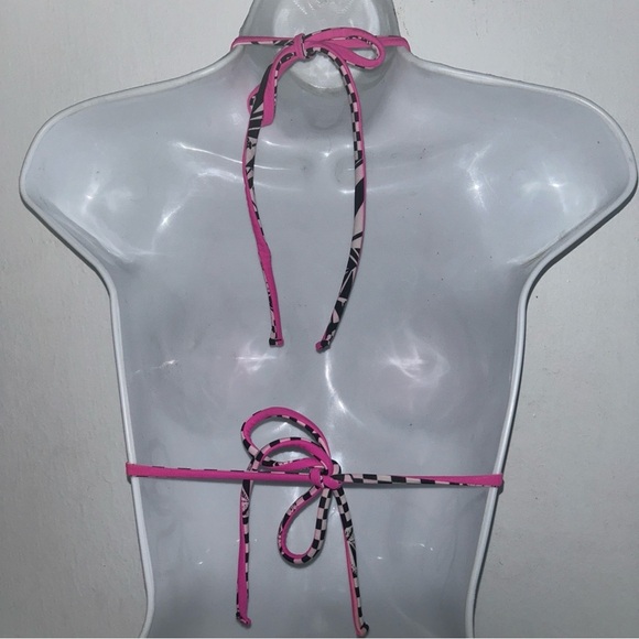 Volcom Boy Shorts Logo S Swimsuit Bikini Bottoms Black Check Pink Free B… - Picture 9 of 9